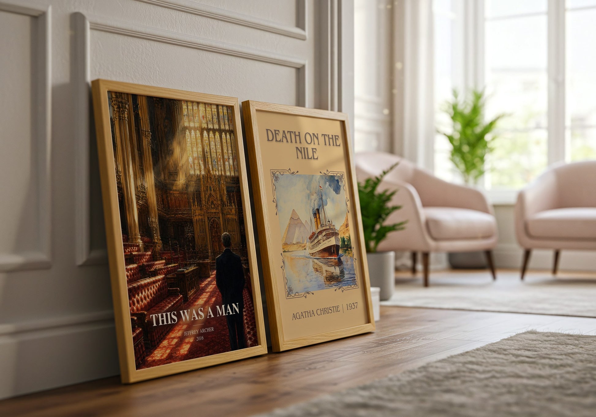 This Was A Man watercolour print framed by window – literary home decor