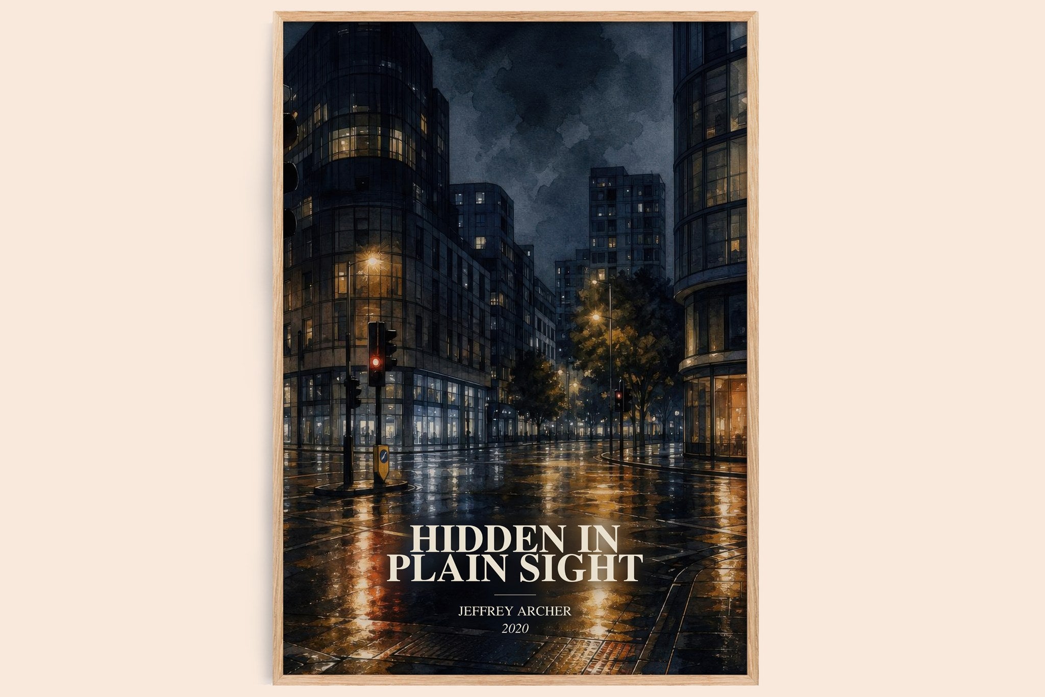Hidden In Plain Sight Book Watercolour Illustration by Jeffrey Archer