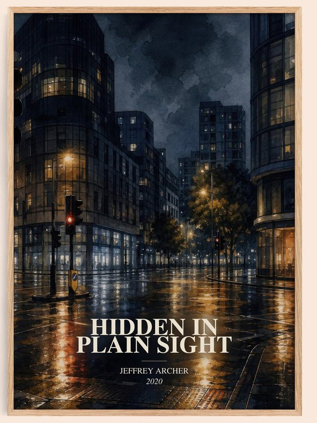 Hidden In Plain Sight Book Watercolour Illustration by Jeffrey Archer