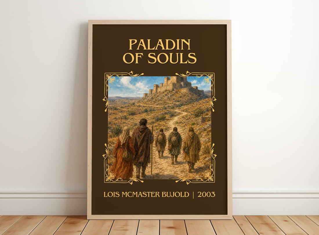Paladin of Souls Classic Book Art Print by Lois McMaster Bujold – framed print leaning on a wooden floor