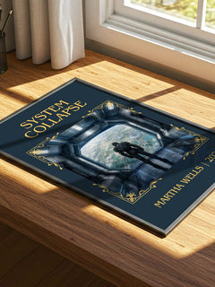 System Collapse Classic Book Art Print by Martha Wells – print on a sunlit desk
