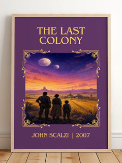 The Last Colony Classic Book Art Print by John Scalzi – framed print leaning on a wooden floor