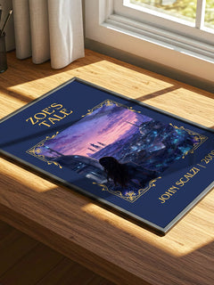 Zoe's Tale Classic Book Art Print by John Scalzi – print on a sunlit desk