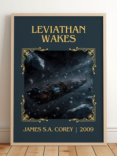 Leviathan Wakes Classic Book Art Print by James S.A. Corey – framed print leaning on a wooden floor