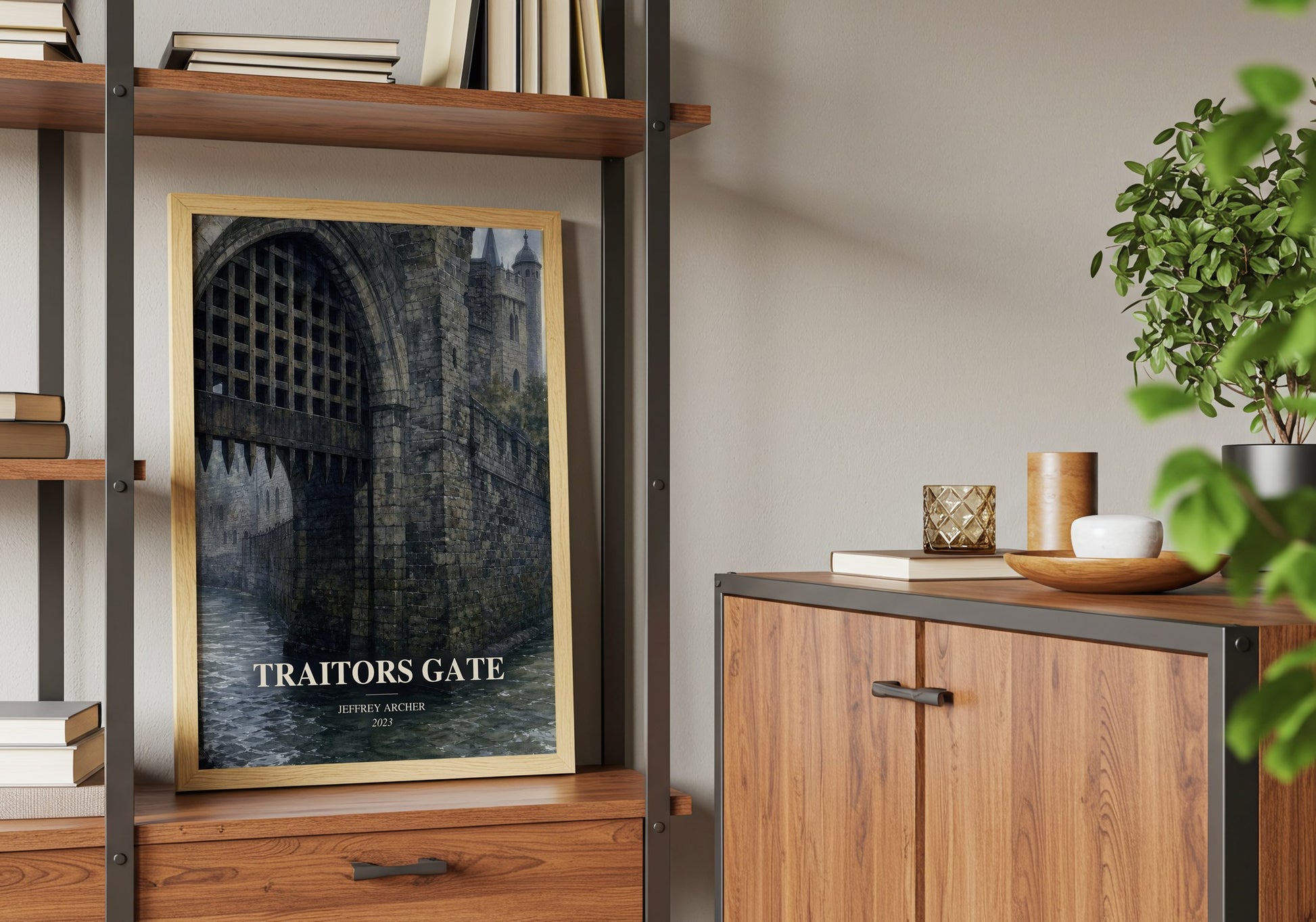 Traitors Gate book watercolour illustration paper finish options – matte satin gloss