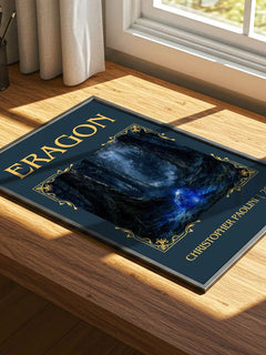Eragon Classic Book Art Print by Christopher Paolini – print on a sunlit desk