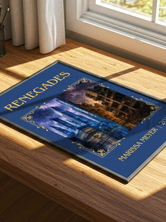 Renegades Classic Book Art Print by Marissa Meyer – print on a sunlit desk