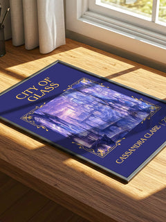 City of Glass Classic Book Art Print by Cassandra Clare – print on a sunlit desk
