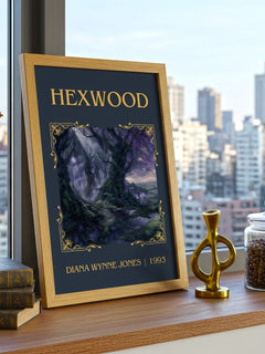 Hexwood Classic Book Art Print by Diana Wynne Jones – framed print on a city-view windowsill