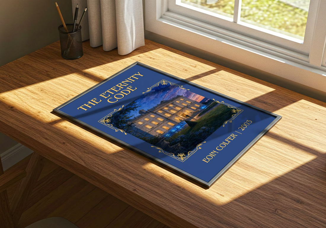 The Eternity Code Classic Book Art Print by Eoin Colfer – print on a sunlit desk
