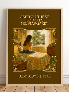Are You There God? It's Me, Margaret Classic Book Art Print – framed print leaning on a wooden floor