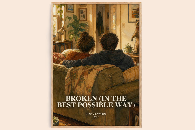 Broken (In The Best Possible Way) watercolour book poster by Jenny Lawson – framed literary art print