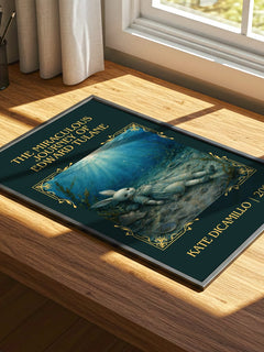 The Miraculous Journey of Edward Tulane Classic Book Art Print by Kate DiCamillo – print on a sunlit desk