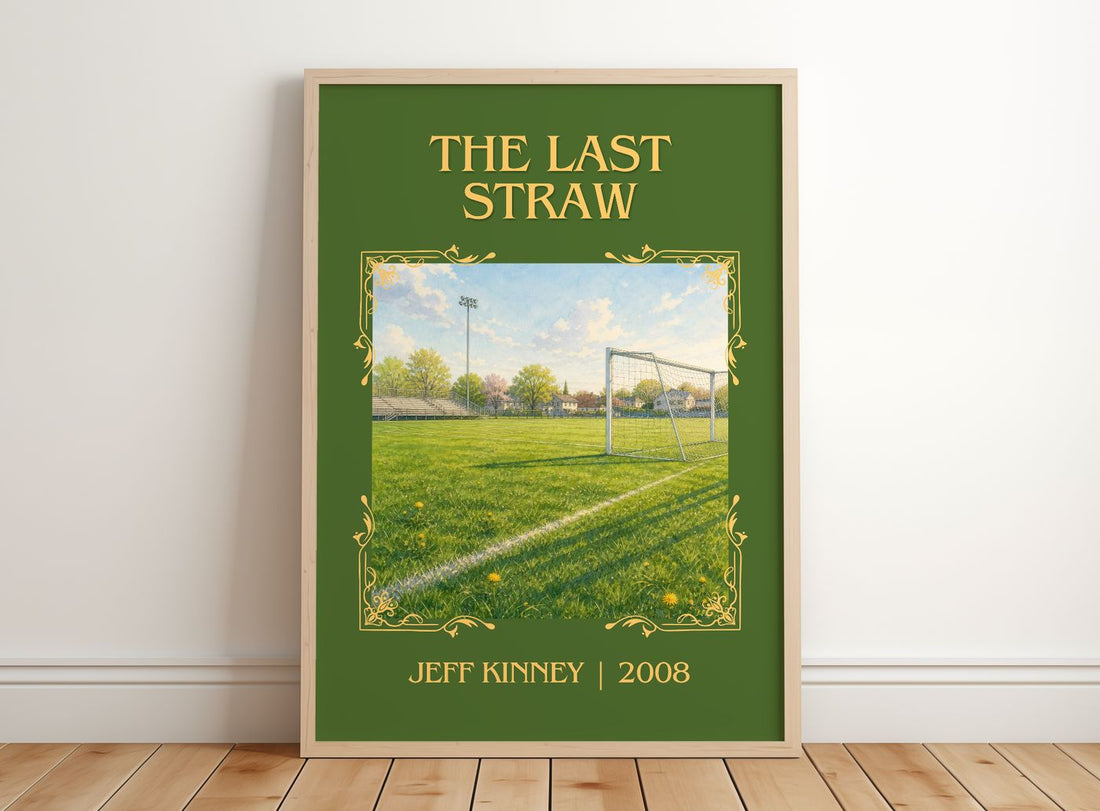 The Last Straw Classic Book Art Print by Jeff Kinney – framed print leaning on a wooden floor