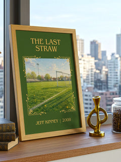 The Last Straw Classic Book Art Print by Jeff Kinney – framed print on a city-view windowsill