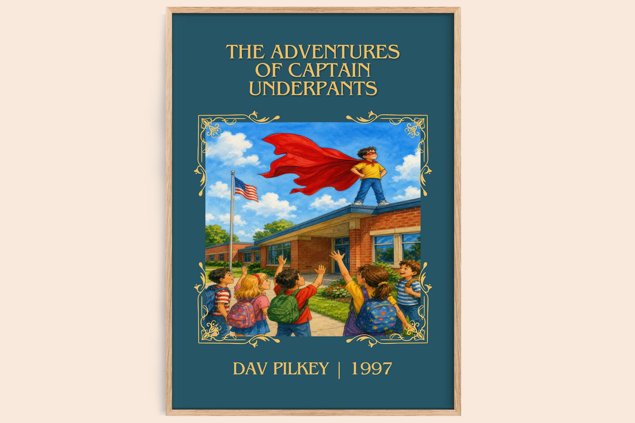 Adventures of Captain Underpants Classic Book Art Print by Dav Pilkey