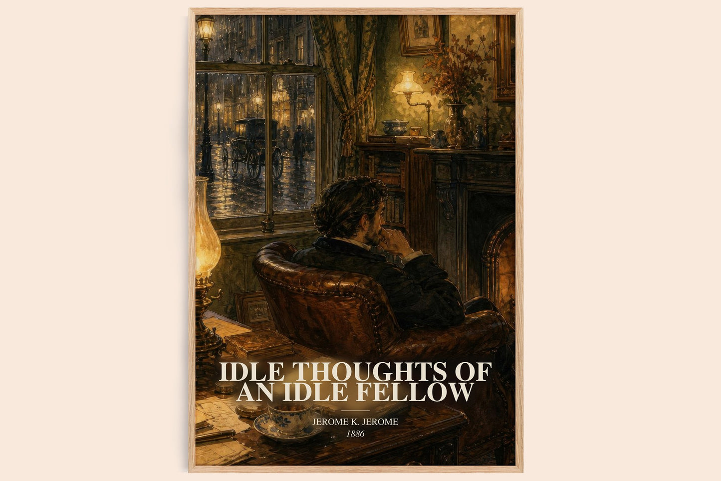 Idle Thoughts Of An Idle Fellow watercolour book poster by Jerome K. Jerome – framed literary art print