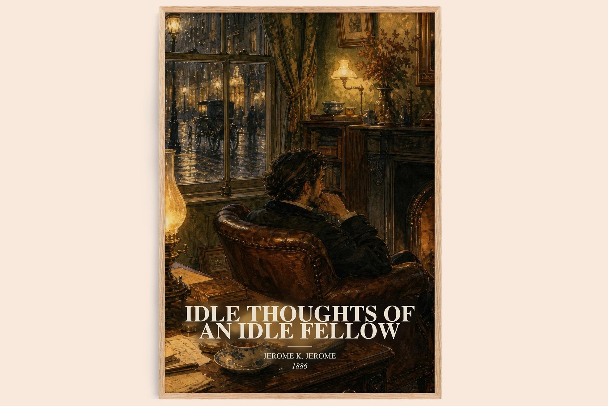 Idle Thoughts Of An Idle Fellow watercolour book poster by Jerome K. Jerome – framed literary art print