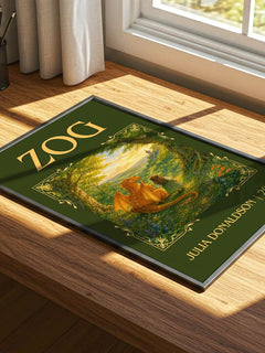 Zog Classic Book Art Print by Julia Donaldson – print on a sunlit desk