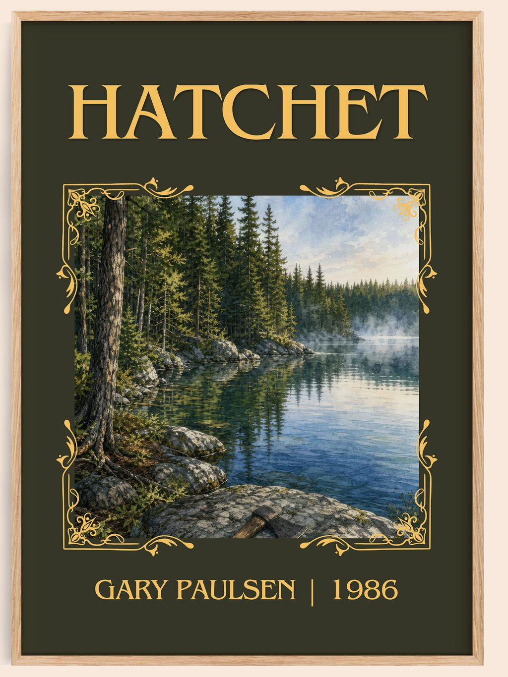 Hatchet Classic Book Art Print by Gary Paulsen – book poster