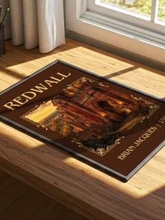 Redwall Classic Book Art Print by Brian Jacques – print on a sunlit desk