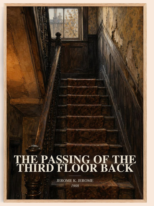 The Passing Of The Third Floor Back watercolour book poster by Jerome K. Jerome – framed literary art print