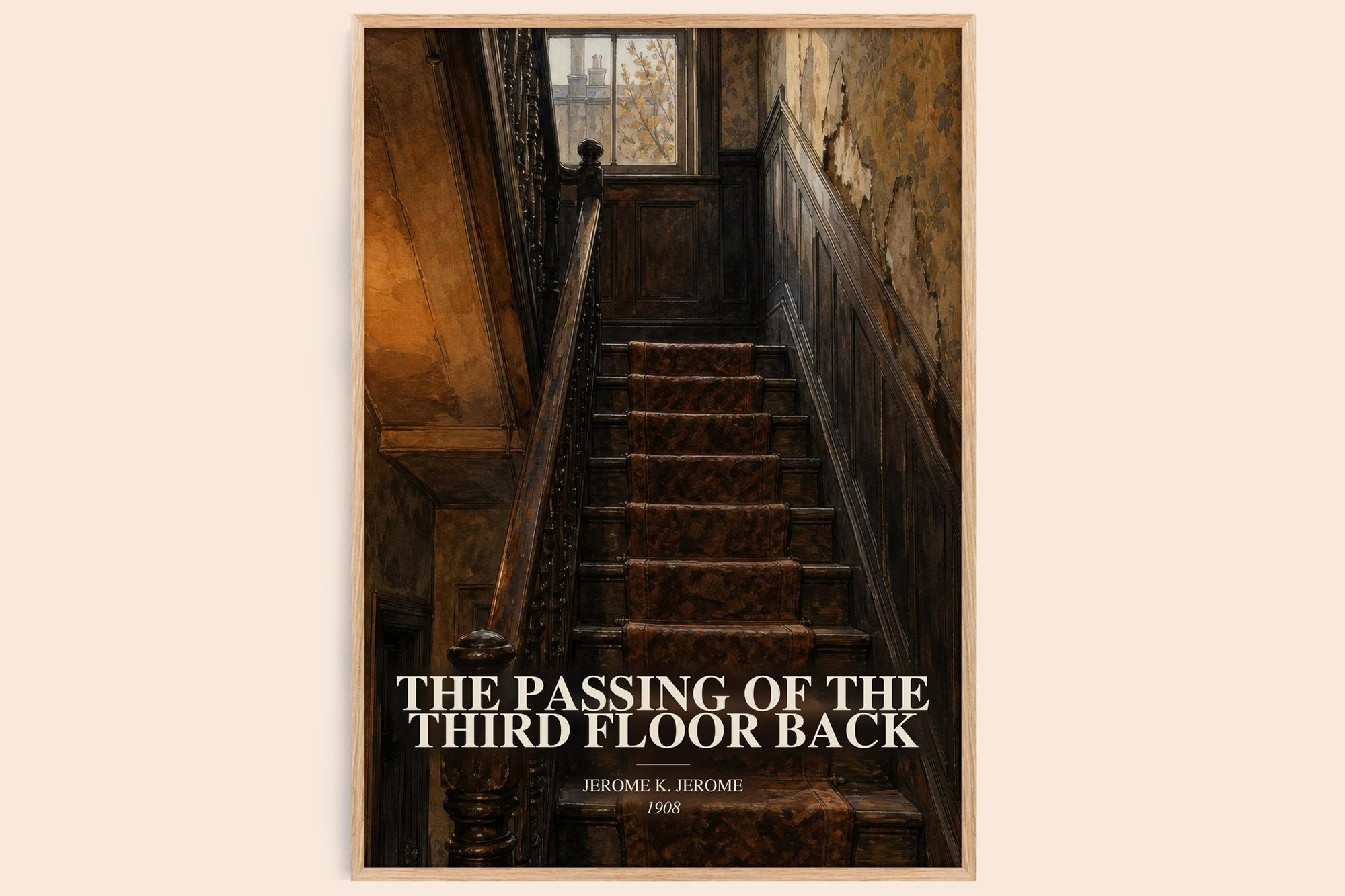 The Passing Of The Third Floor Back watercolour book poster by Jerome K. Jerome – framed literary art print