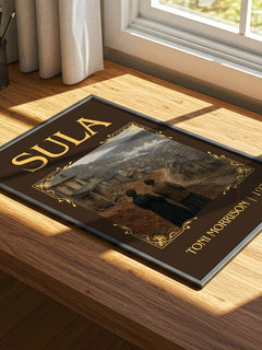 Sula Classic Book Art Print by Toni Morrison – print on a sunlit desk