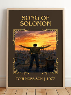 Song of Solomon Classic Book Art Print by Toni Morrison – framed print leaning on a wooden floor