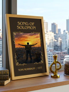 Song of Solomon Classic Book Art Print by Toni Morrison – framed print on a city-view windowsill