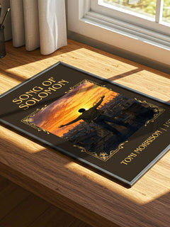 Song of Solomon Classic Book Art Print by Toni Morrison – print on a sunlit desk