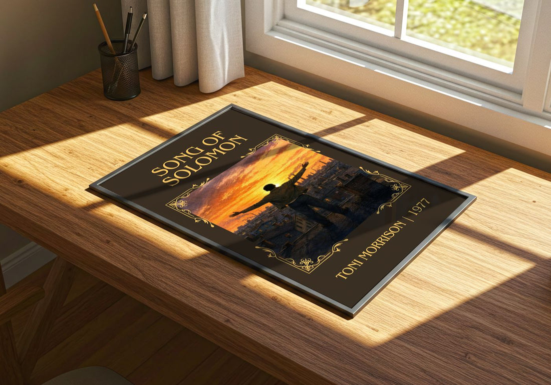 Song of Solomon Classic Book Art Print by Toni Morrison – print on a sunlit desk