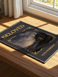 Beloved Classic Book Art Print by Toni Morrison – print on a sunlit desk