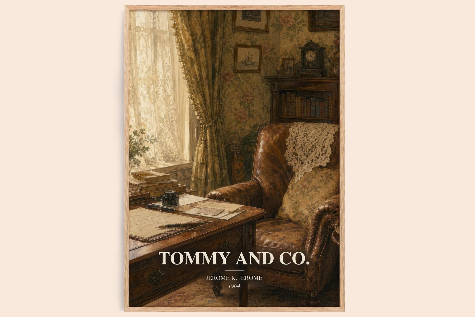 Tommy And Co. watercolour book poster by Jerome K. Jerome – framed literary art print