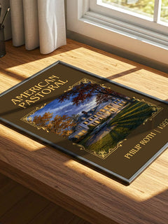 American Pastoral Classic Book Art Print by Philip Roth – print on a sunlit desk