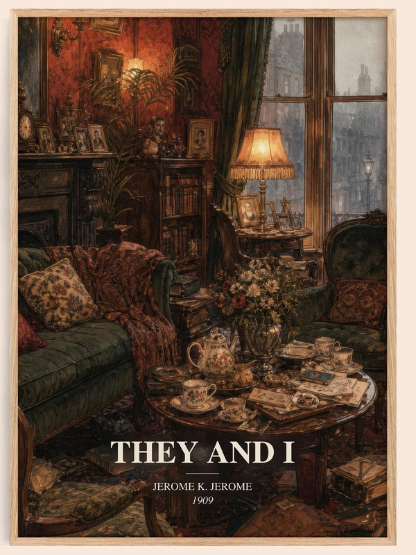 They And I watercolour book poster by Jerome K. Jerome – framed literary art print