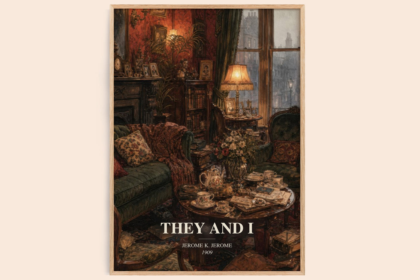 They And I watercolour book poster by Jerome K. Jerome – framed literary art print