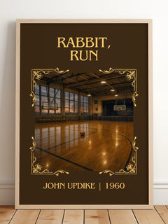 Rabbit, Run Classic Book Art Print by John Updike – framed print leaning on a wooden floor