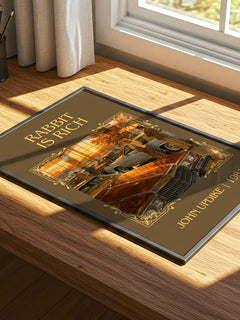 Rabbit Is Rich Classic Book Art Print by John Updike – print on a sunlit desk