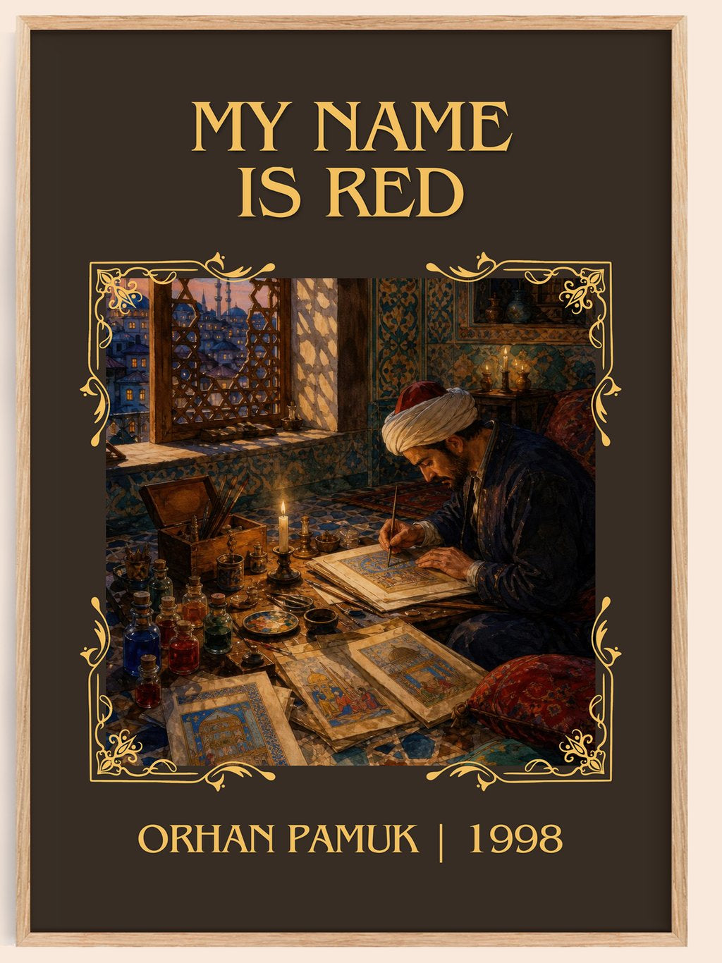 My Name Is Red Classic Book Art Print by Orhan Pamuk – book poster