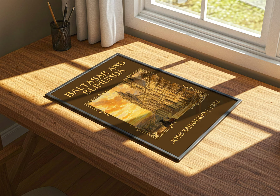 Baltasar and Blimunda Classic Book Art Print by José Saramago – print on a sunlit desk