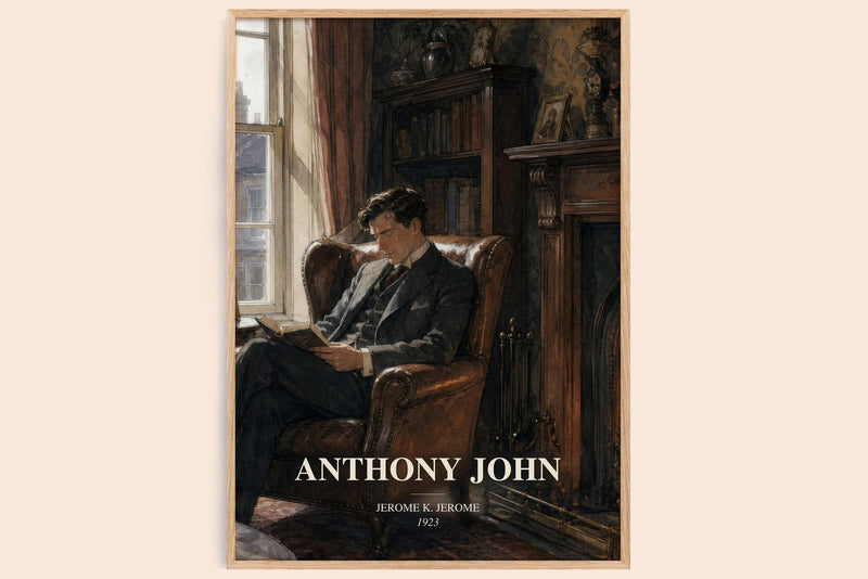 Anthony John watercolour book poster by Jerome K. Jerome – framed literary art print