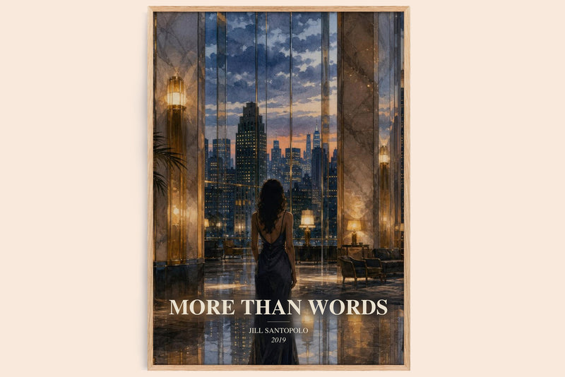 More Than Words watercolour book poster by Jill Santopolo – framed literary art print