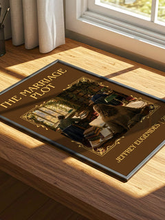 The Marriage Plot Classic Book Art Print by Jeffrey Eugenides – print on a sunlit desk