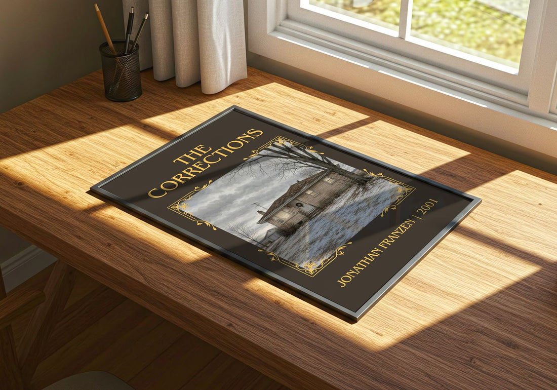 The Corrections Classic Book Art Print by Jonathan Franzen – print on a sunlit desk