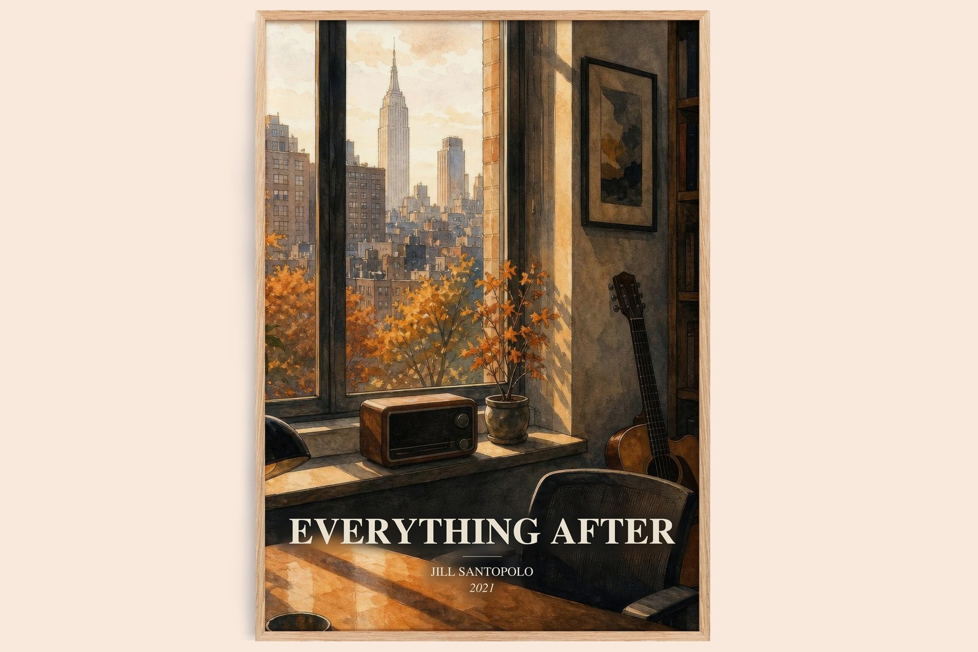 Everything After watercolour book poster by Jill Santopolo – framed literary art print