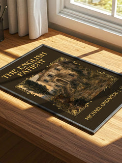 The English Patient Classic Book Art Print by Michael Ondaatje – print on a sunlit desk