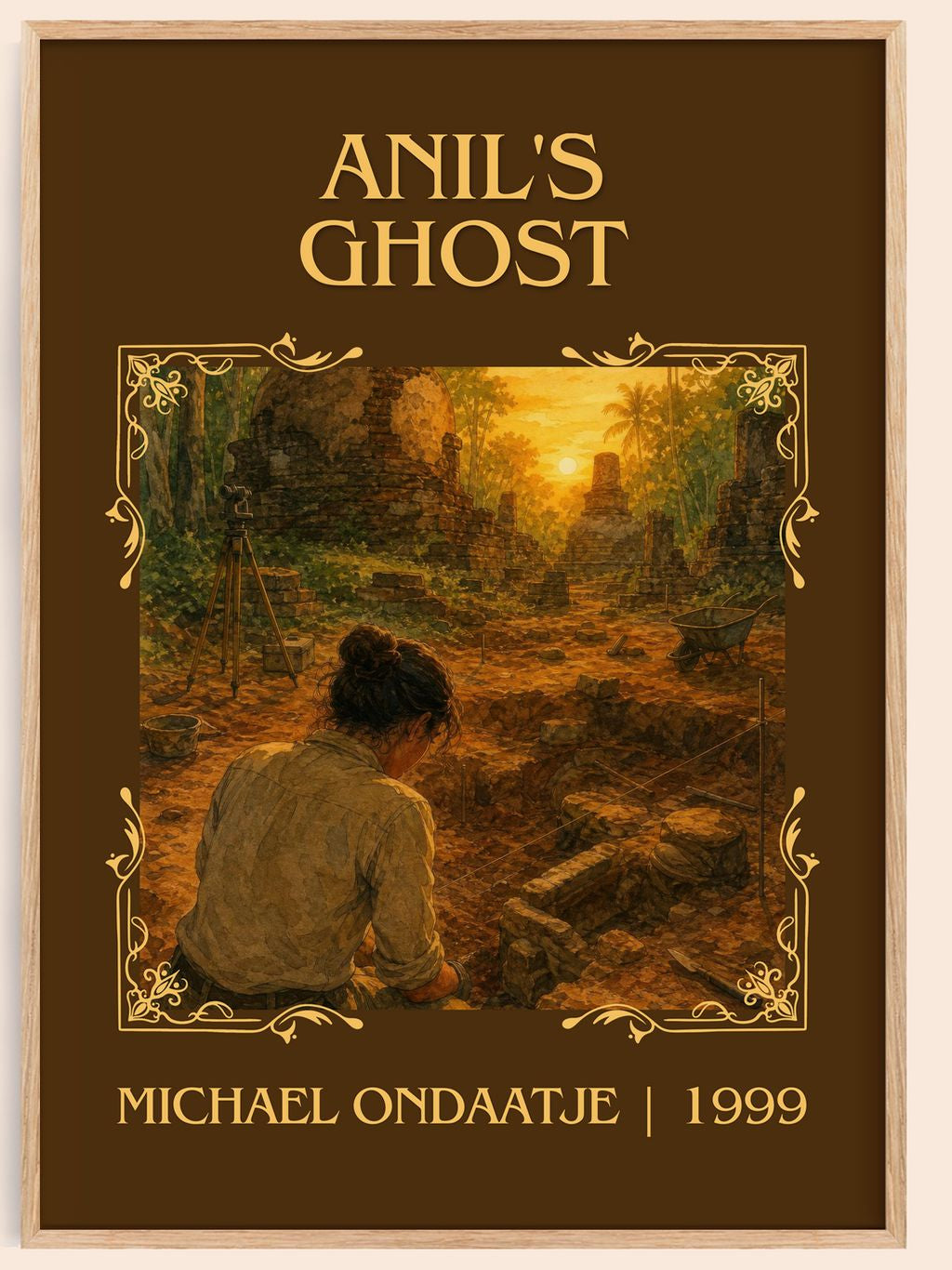 Anil's Ghost Classic Book Art Print by Michael Ondaatje – book poster