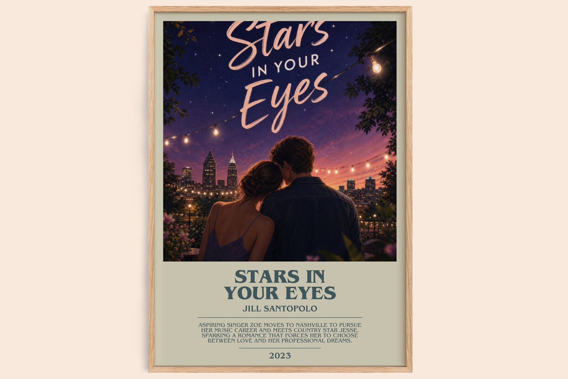 Stars In Your Eyes bookish book poster by Jill Santopolo – framed literary art print