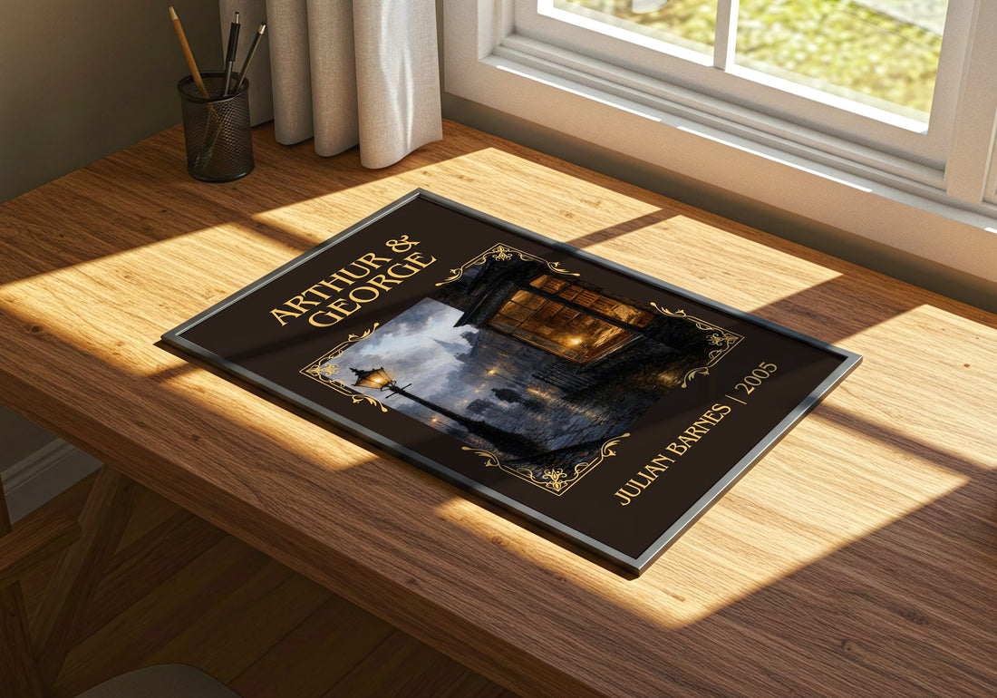 Arthur & George Classic Book Art Print by Julian Barnes – print on a sunlit desk